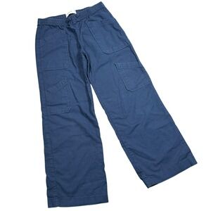 Abercrombie Kids Wide Leg Cargo Pants Kids 11/12 Navy Blue Elastic Waist Casual